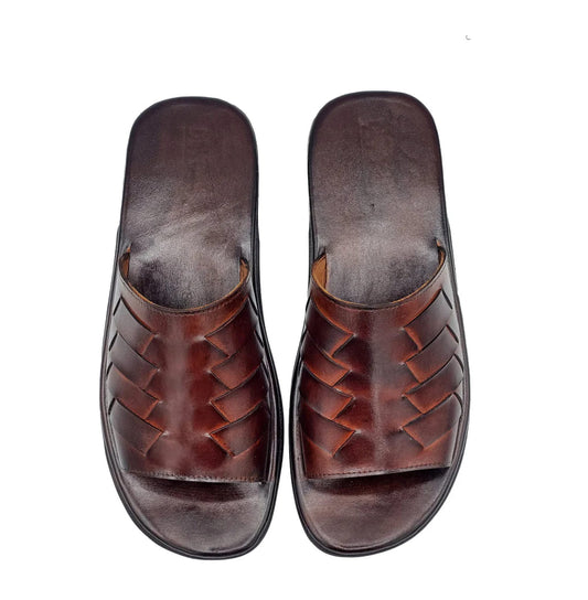 Brown Two tone Premium Cow Leather Chappal